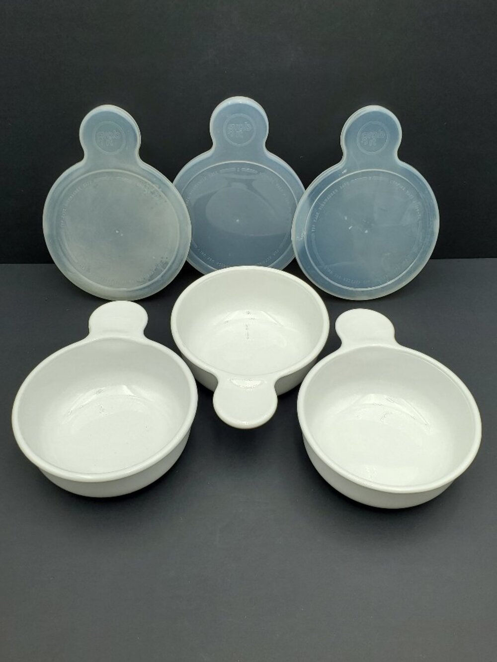 Corningware Grab-It Bowls with Plastic Lids Corning Tab Handle Grab It Dishes